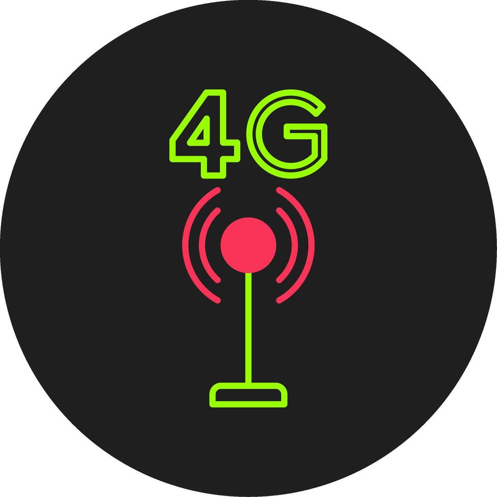 4g glyphe cercle icône vecteur