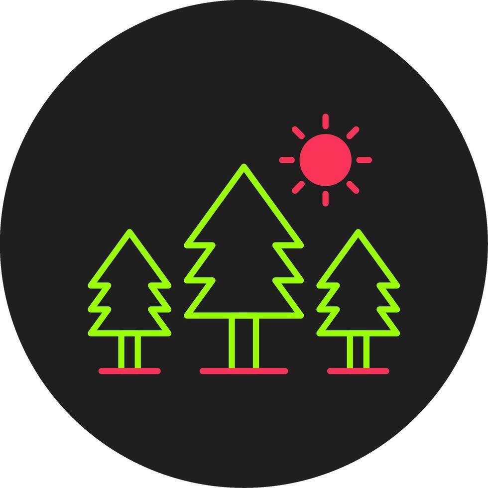 pin des arbres glyphe cercle icône vecteur