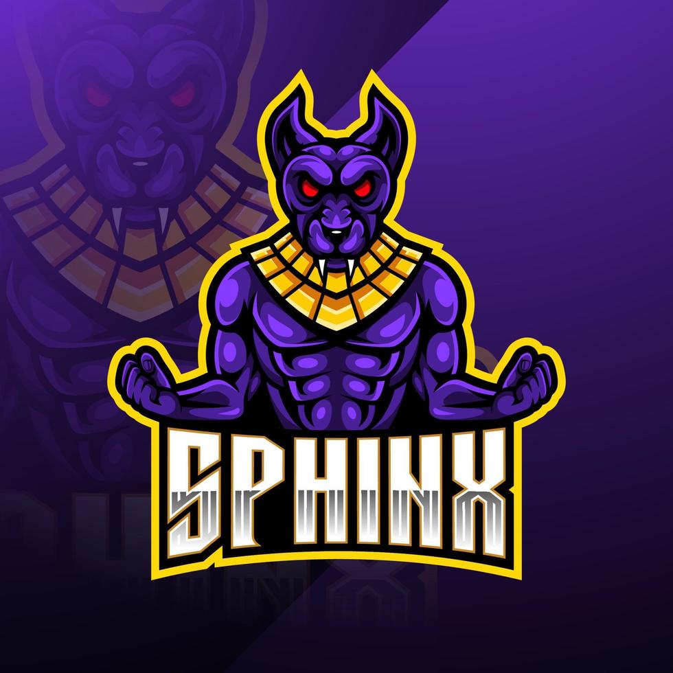 création de logo de mascotte de sport sphinx vecteur