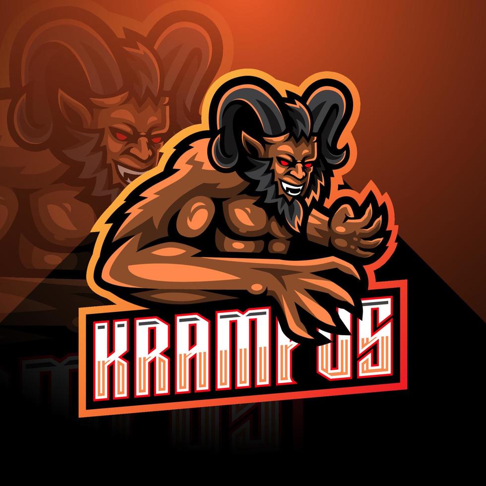 création de logo de mascotte krampus esport vecteur