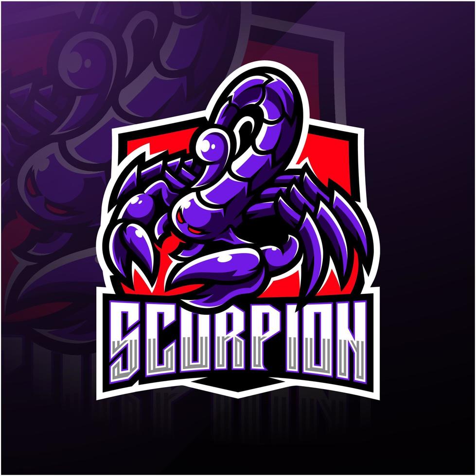 création de logo de mascotte scorpion esport vecteur