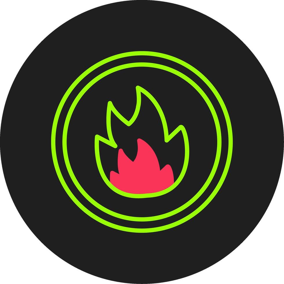 icône de cercle de glyphe de feu vecteur