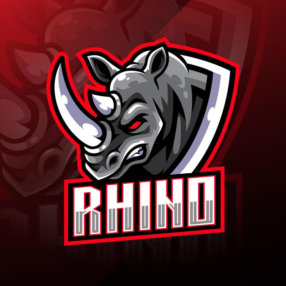 création de logo de mascotte tête de rhinocéros vecteur