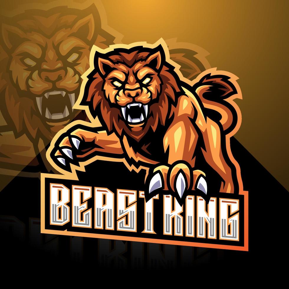 création de logo de mascotte lion esport vecteur