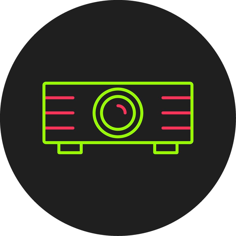 icône de cercle de glyphe de projecteur vecteur