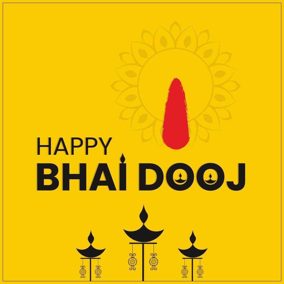 joyeuse célébration bhai dooj des vœux de frère-soeur vecteur