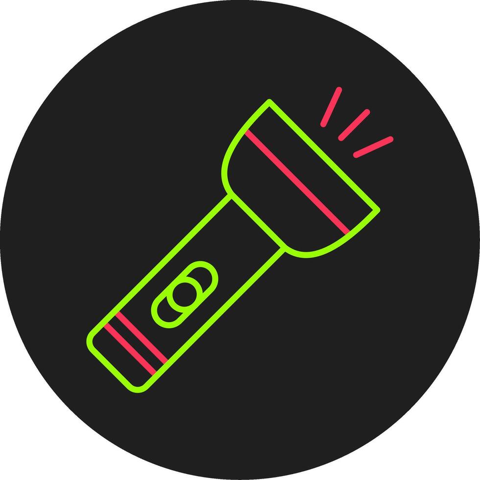 icône de cercle de glyphe de lampe de poche vecteur