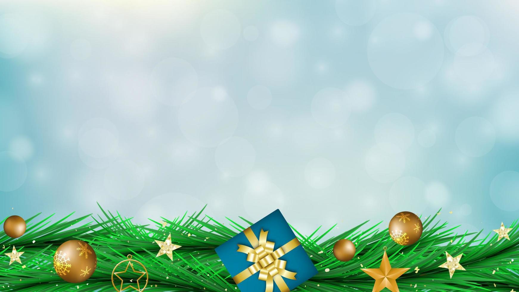 joyeuses fêtes et un arrière-plan vectoriel prospère pour le nouvel an au format eps10 avec bokeh réaliste et paillettes d'or