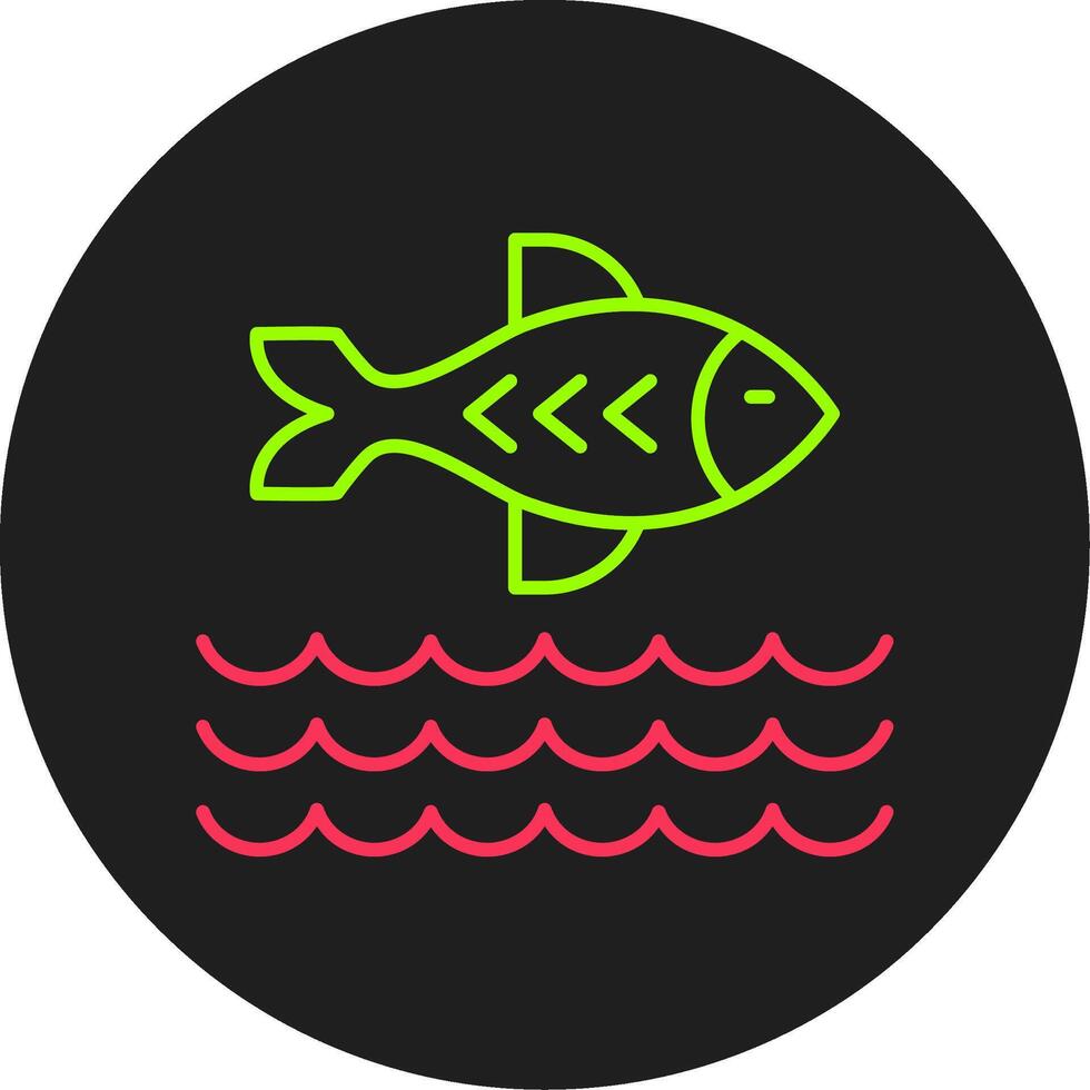 icône de cercle de glyphe de poisson vecteur