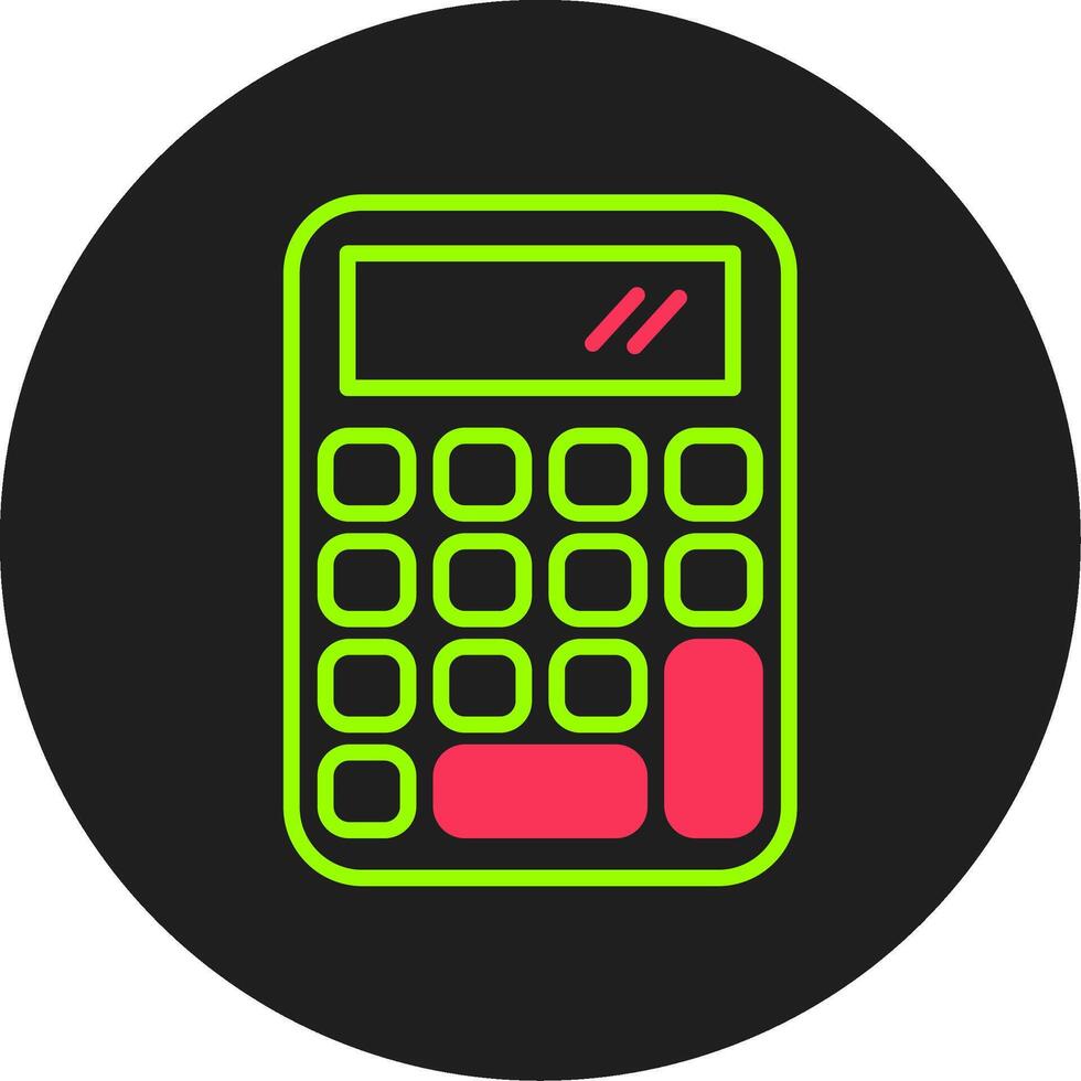 icône de cercle de glyphe de calculatrice vecteur