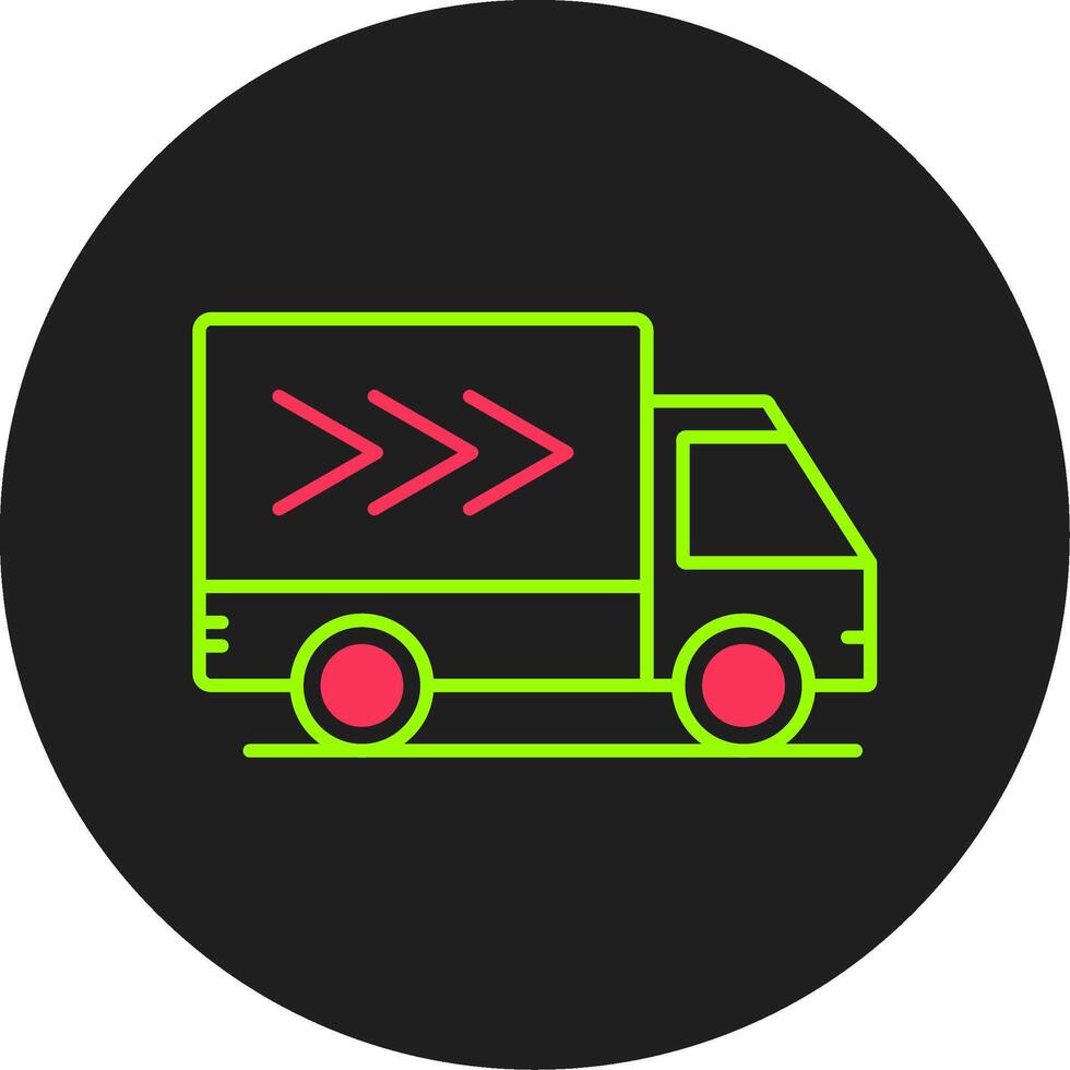 icône de cercle de glyphe de camion de livraison vecteur
