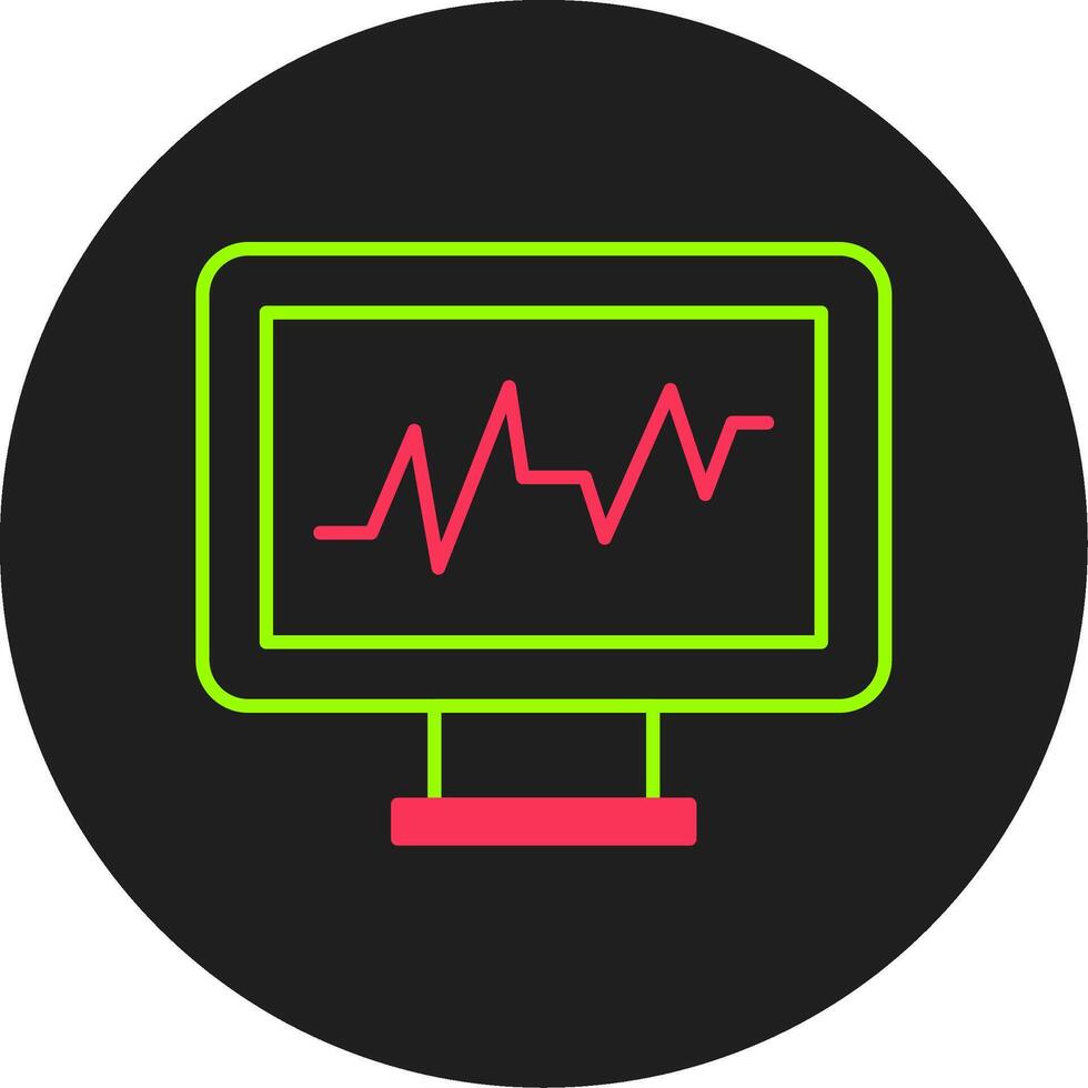 cardiaque moniteur glyphe cercle icône vecteur