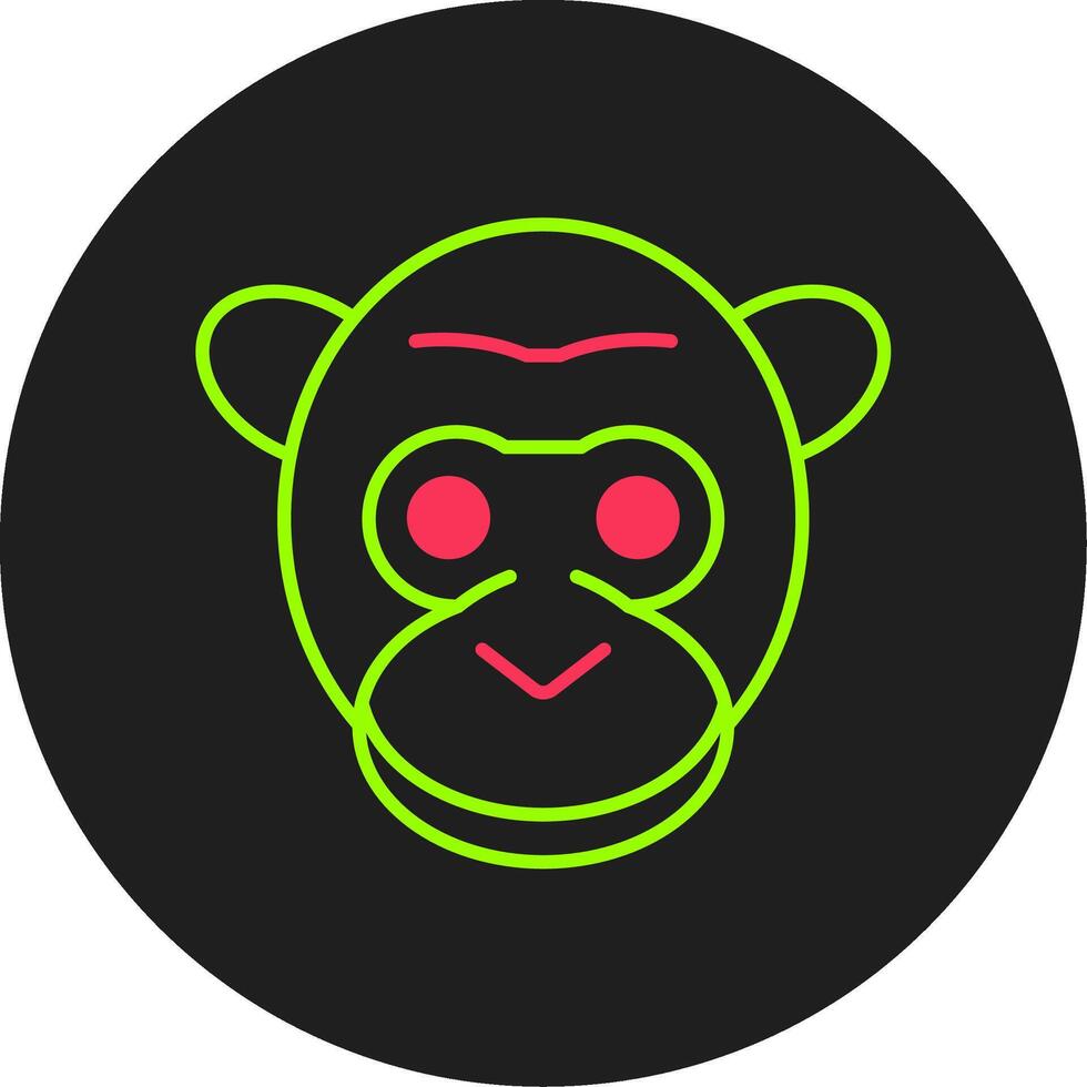 gorille glyphe cercle icône vecteur
