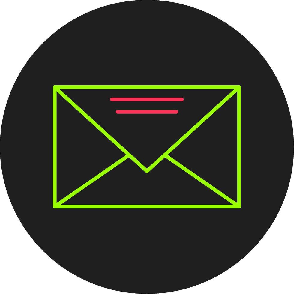 icône de cercle de glyphe de courrier vecteur