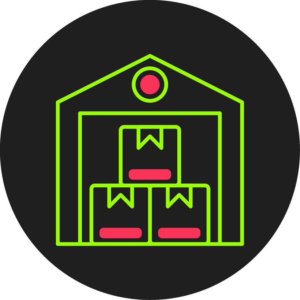 icône de cercle de glyphe d'entrepôt vecteur
