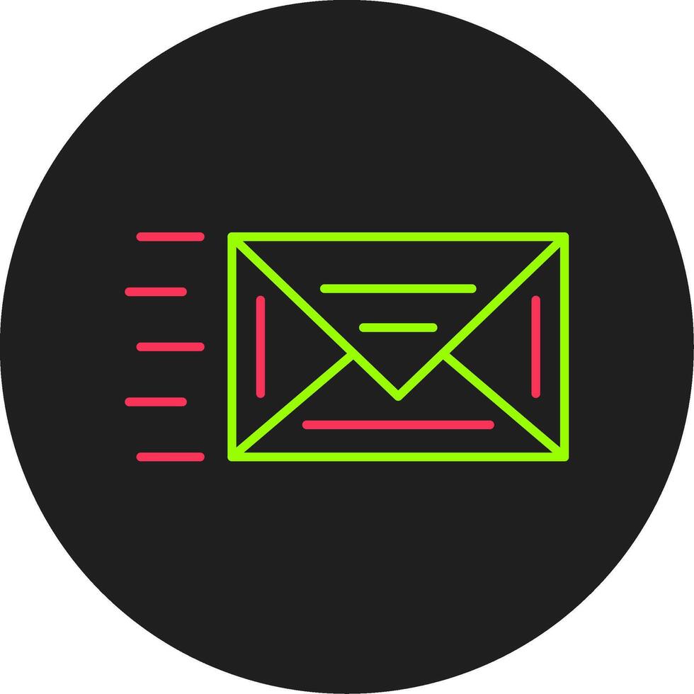 icône de cercle de glyphe de courrier vecteur