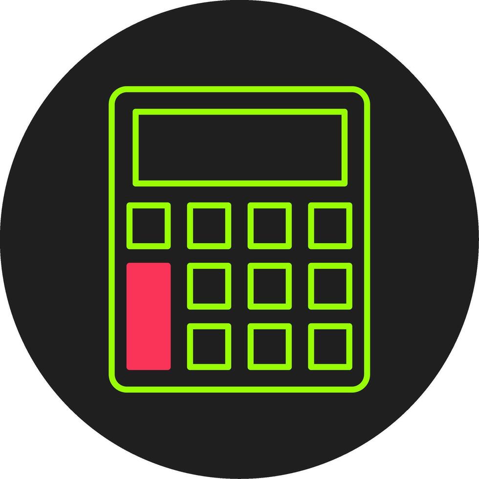 icône de cercle de glyphe de calculatrice vecteur