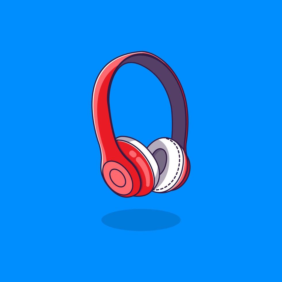 illustration de style dessin animé casque rouge vecteur