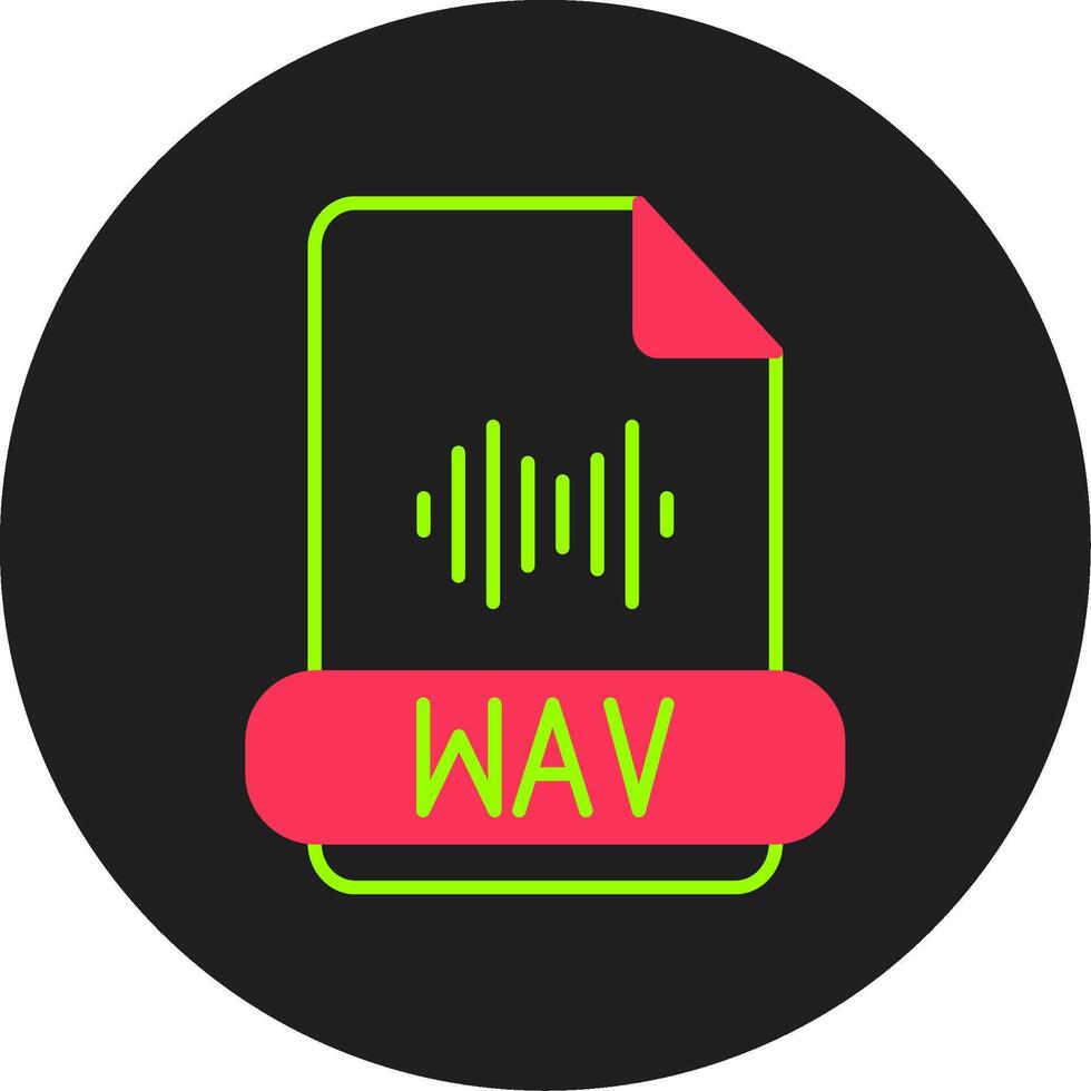 wav format glyphe cercle icône vecteur