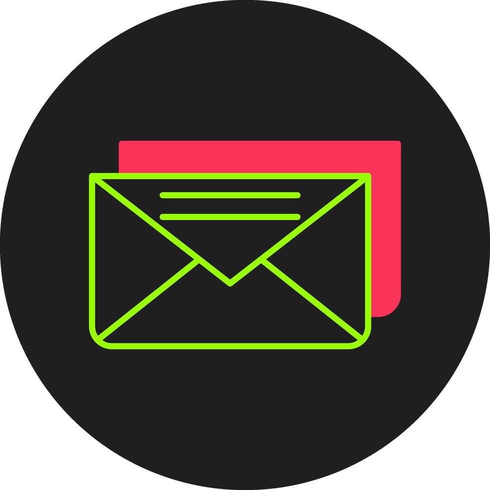 icône de cercle de glyphe de courrier électronique vecteur