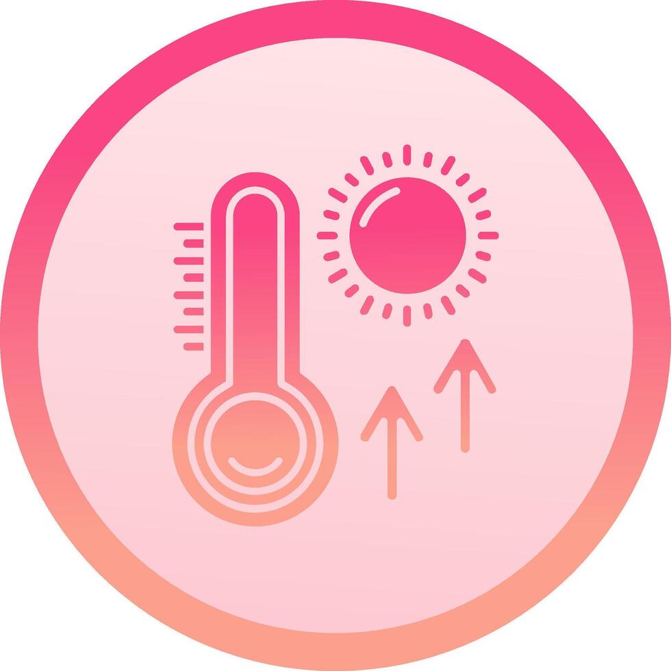 thermomètre solide cercle gradeint icône vecteur