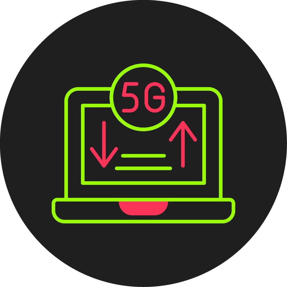 icône de cercle de glyphe pour ordinateur portable vecteur