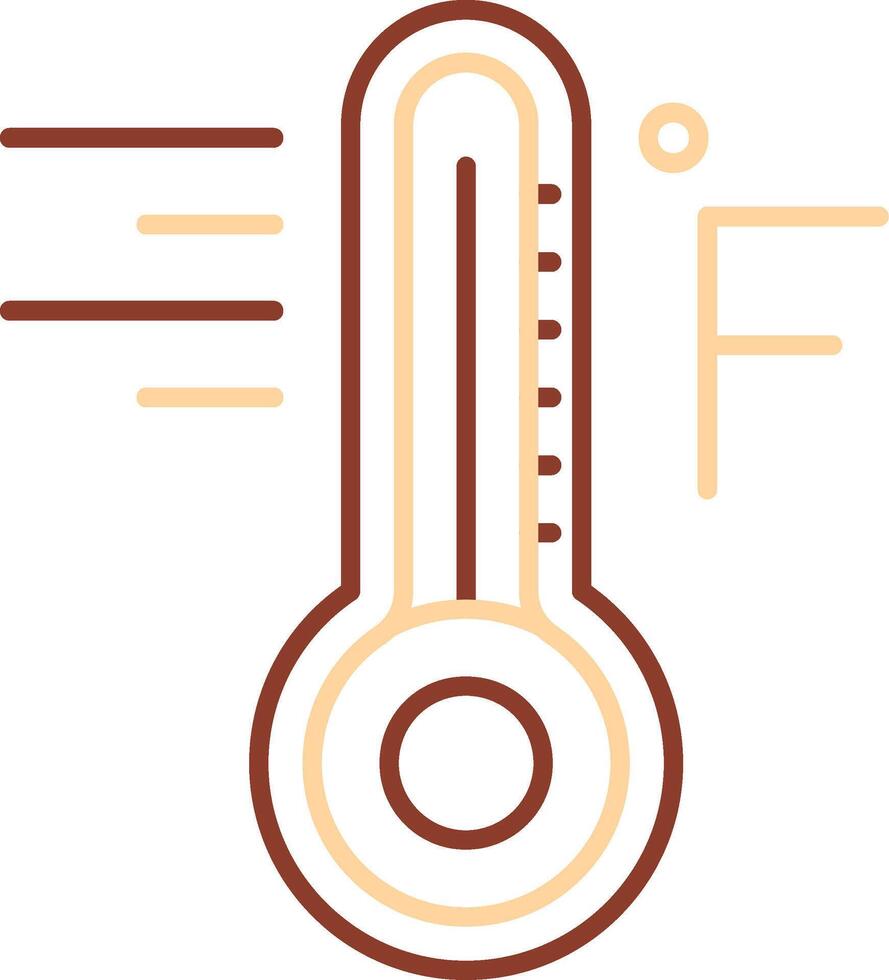 fahrenheit ligne deux Couleur icône vecteur