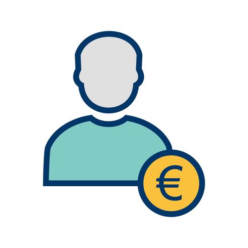 Euro avec Man Vector Icon