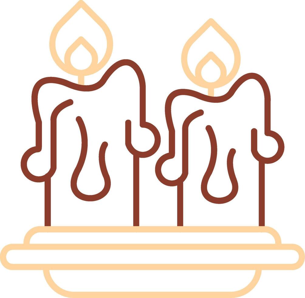 icône de deux couleurs de ligne de bougies vecteur