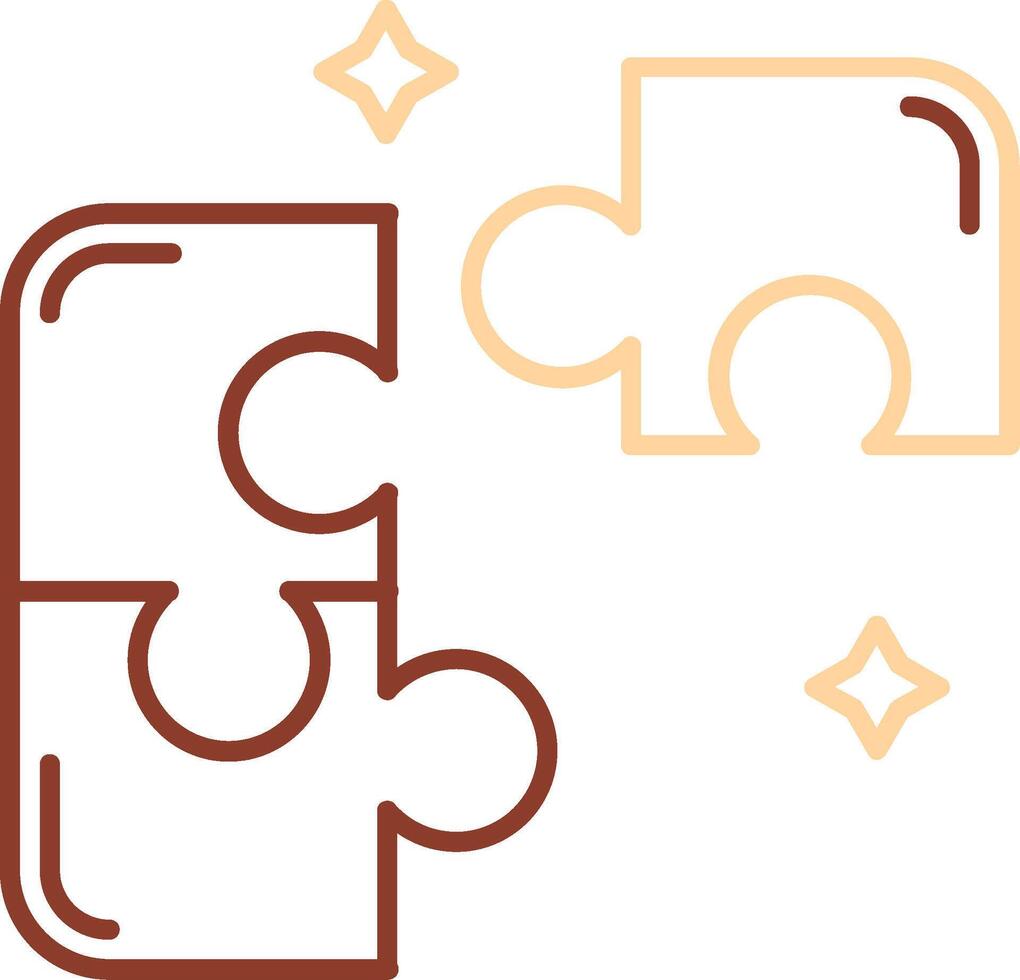 icône de deux couleurs de ligne de puzzle vecteur
