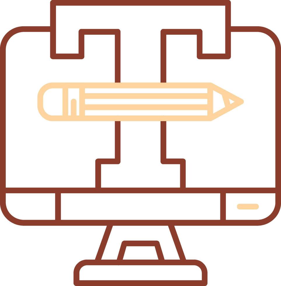 logo conception ligne deux Couleur icône vecteur