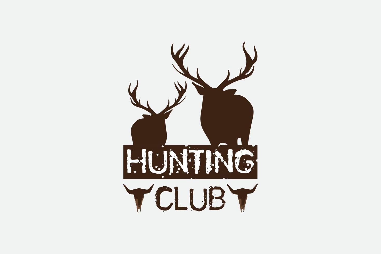 vecteur de conception de t-shirt de chasse - club de chasse. contiennent un vecteur de chasse.
