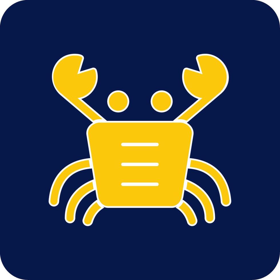 Crabe glyphe carré deux Couleur icône vecteur