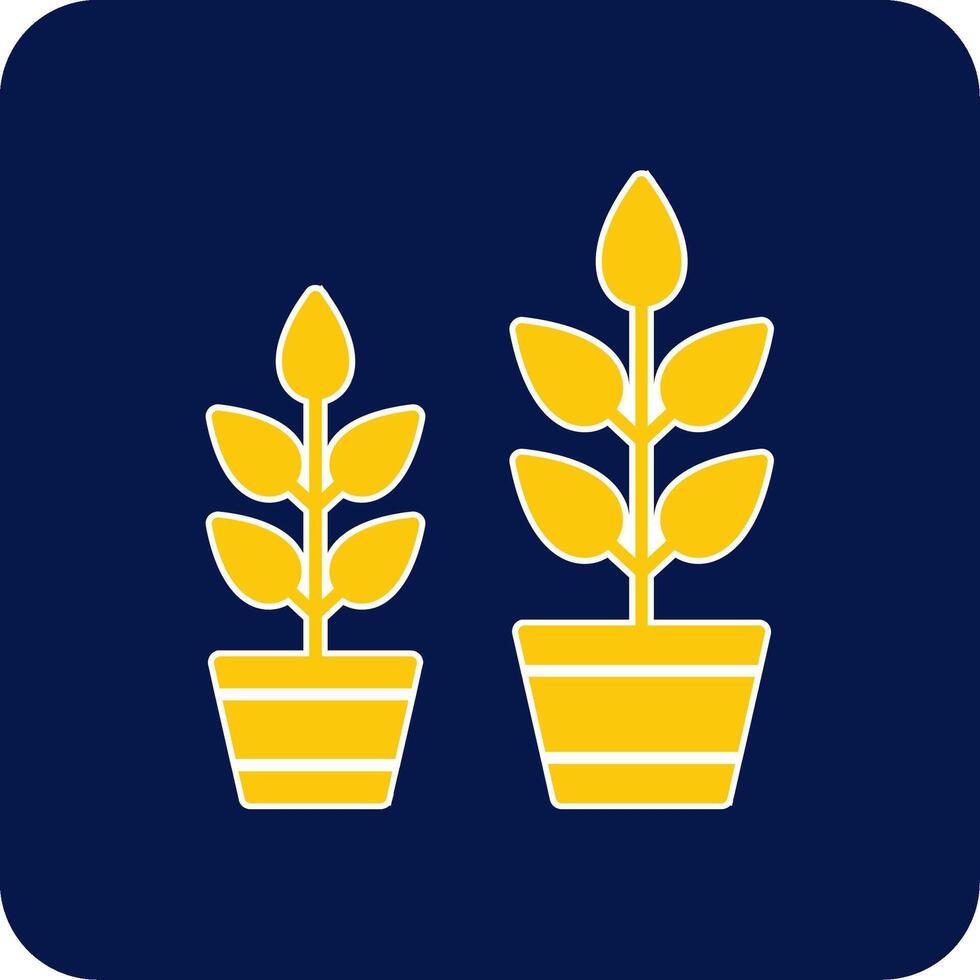 grandir plante glyphe carré deux Couleur icône vecteur