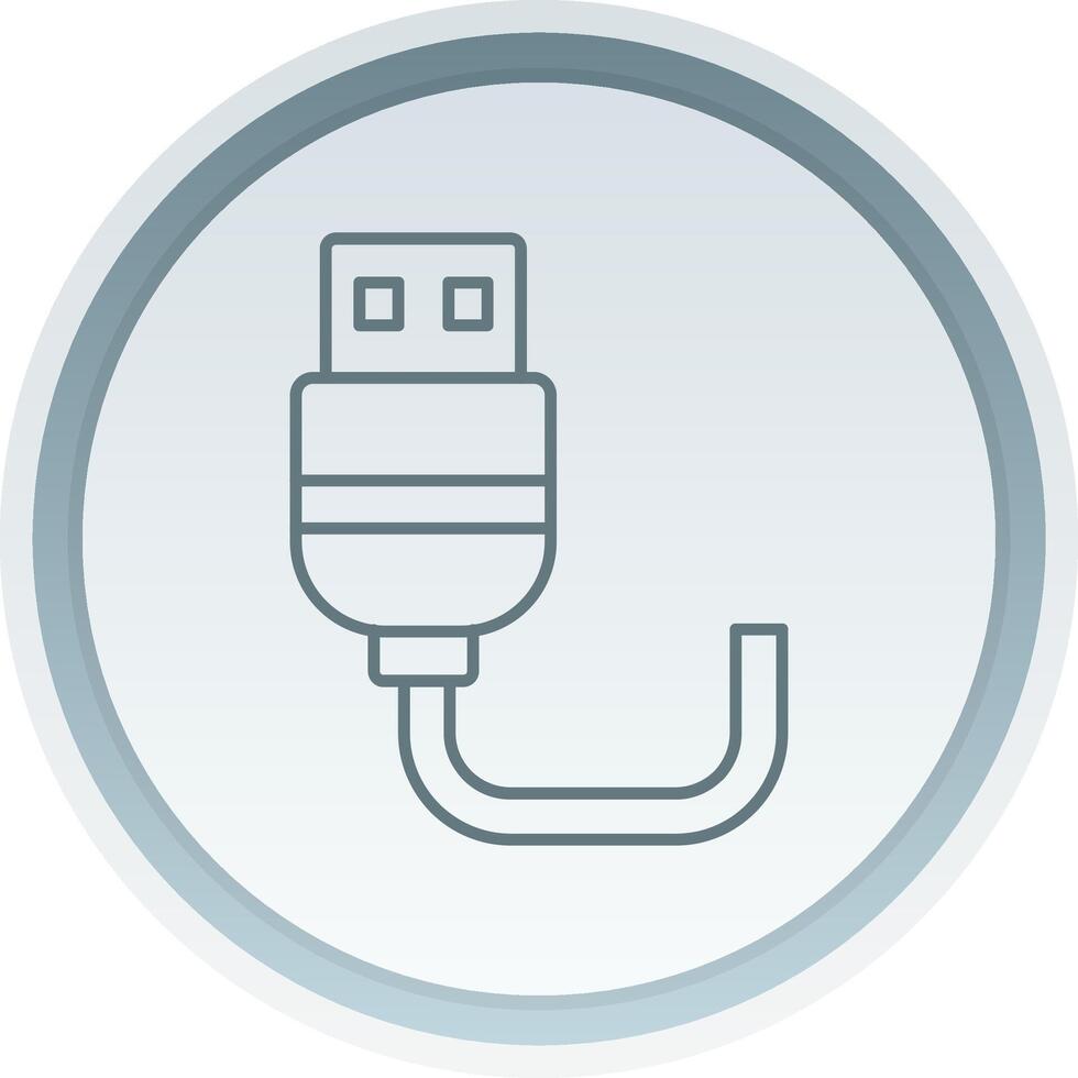 USB linéaire bouton icône vecteur