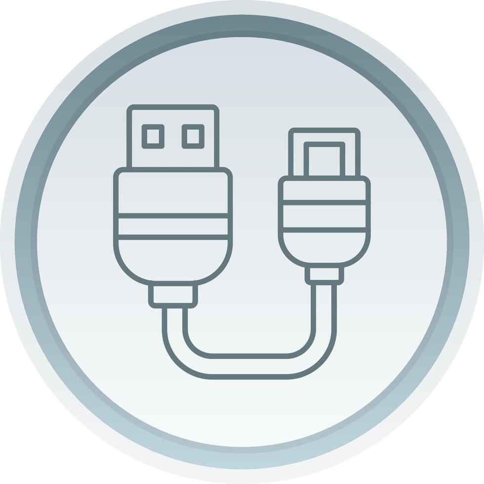 USB linéaire bouton icône vecteur