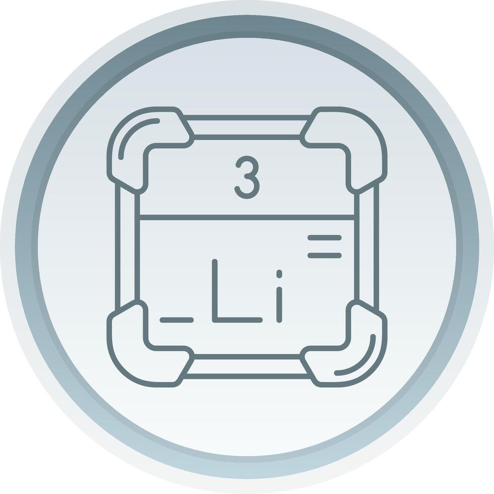 lithium linéaire bouton icône vecteur