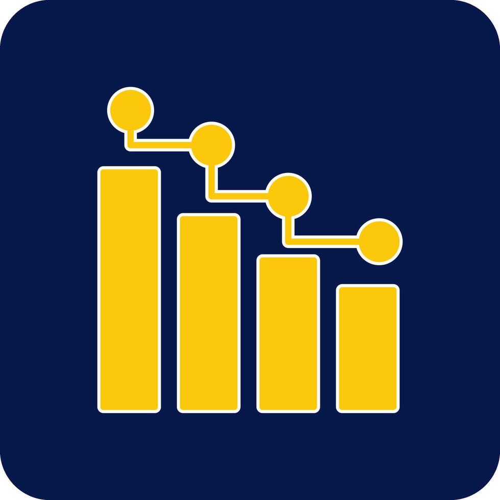 Statistiques glyphe carré deux Couleur icône vecteur