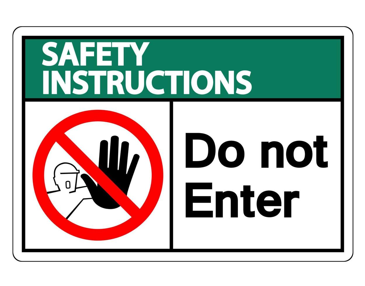 consignes de sécurité n'entrez pas de signe de symbole sur fond blanc vecteur