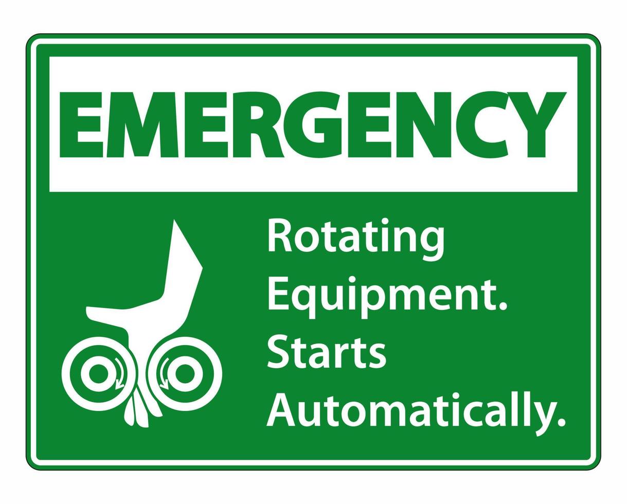 équipement rotatif démarre automatiquement le signe de symbole isoler sur fond blanc, illustration vectorielle vecteur