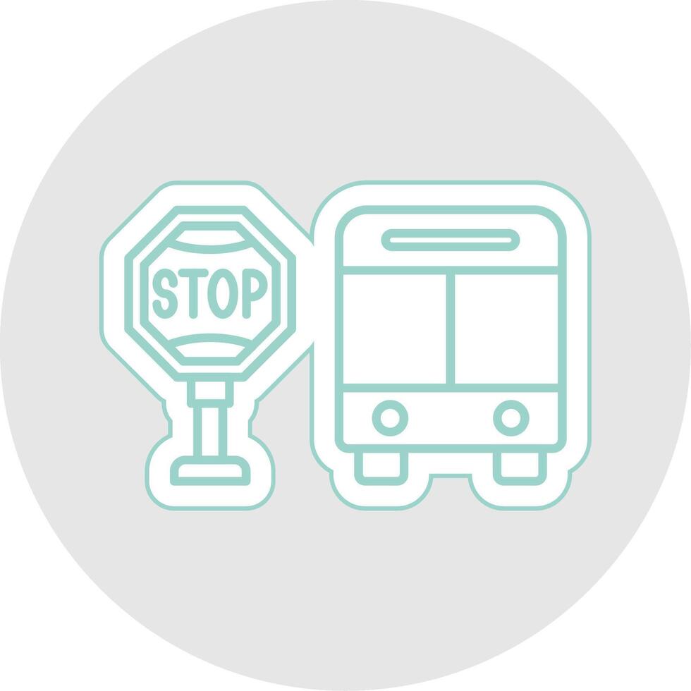 autobus Arrêtez ligne autocollant multicolore icône vecteur