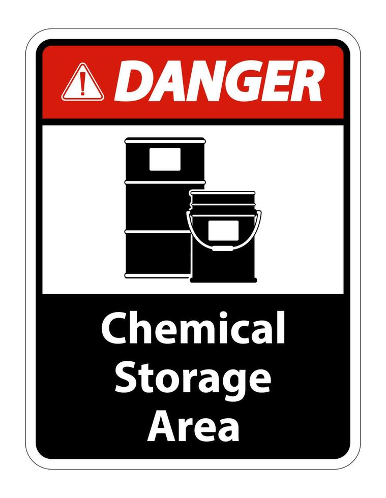 Signe de symbole de stockage chimique de danger isoler sur fond transparent, illustration vectorielle vecteur