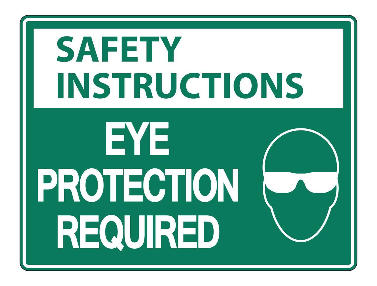 consignes de sécurité protection des yeux requise panneau mural sur fond blanc vecteur