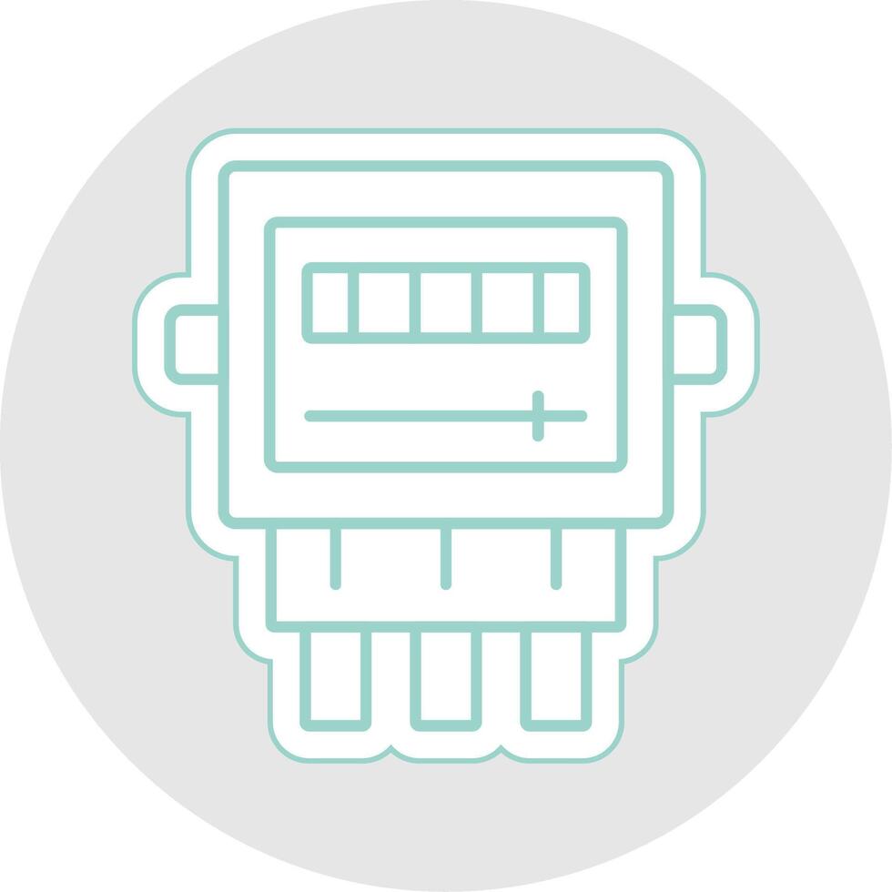 électrique mètre ligne autocollant multicolore icône vecteur