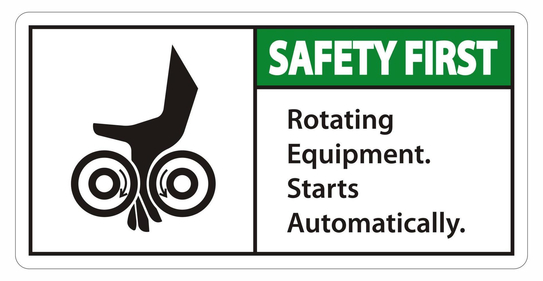 équipement rotatif démarre automatiquement le signe de symbole isoler sur fond blanc, illustration vectorielle vecteur