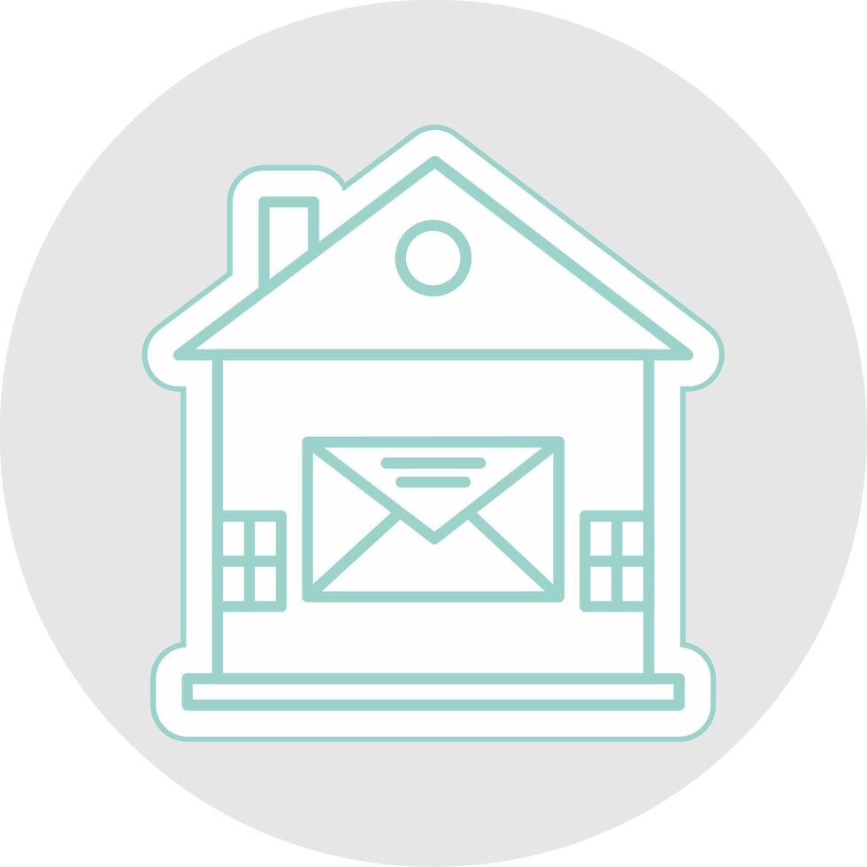 maison courrier ligne autocollant multicolore icône vecteur