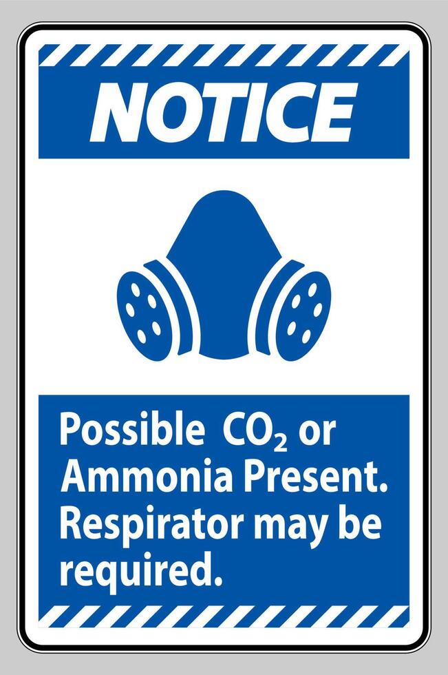 avis signe PPE présence possible de co2 ou d'ammoniac, un respirateur peut être requis vecteur