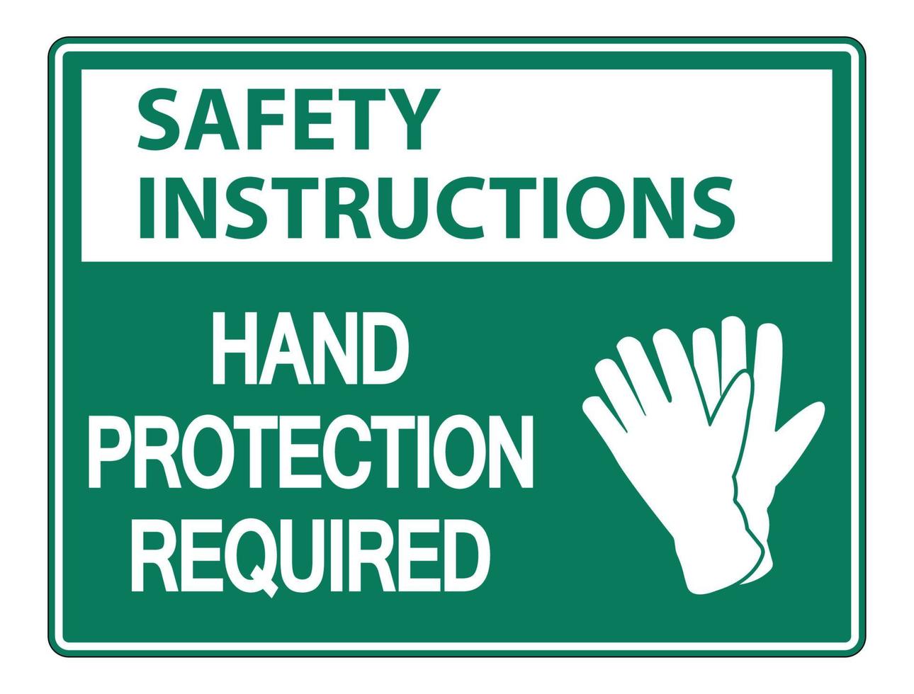 consignes de sécurité protection des mains requise panneau mural sur fond blanc vecteur