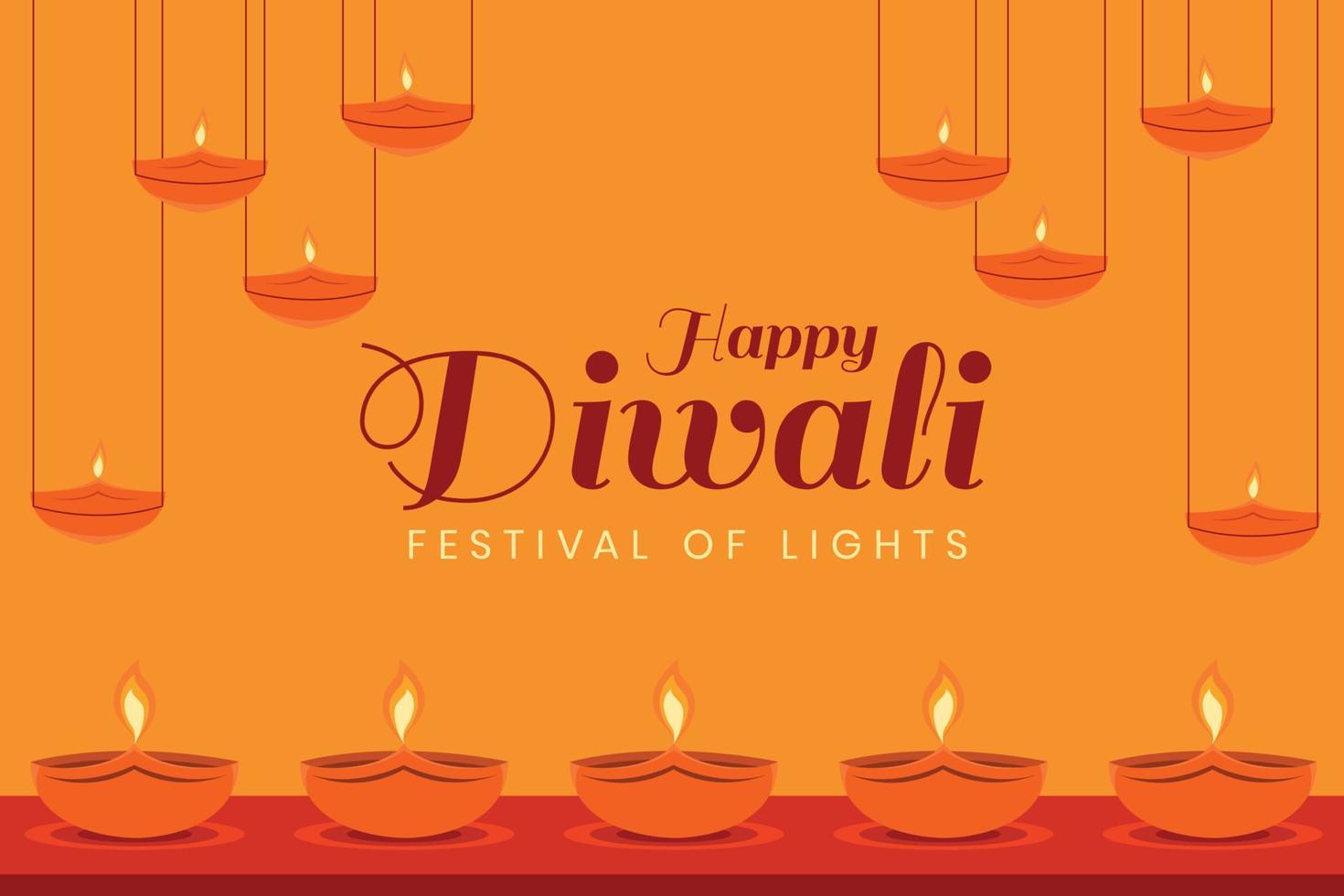 fond d'écran du festival de diwali avec diya des lumières. vecteur