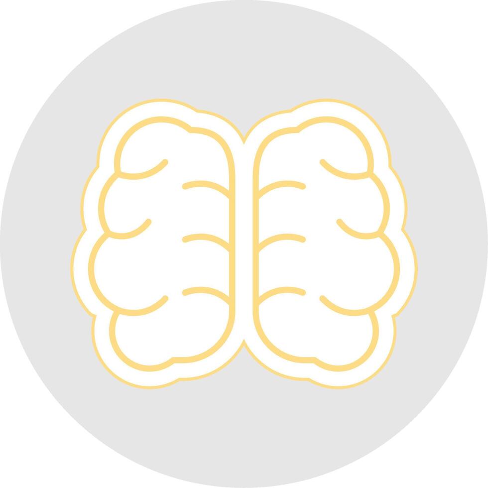 cerveau ligne autocollant multicolore icône vecteur